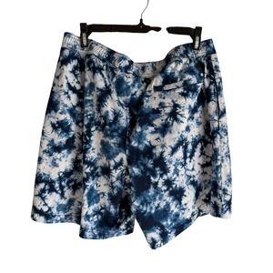 CHUBBIES Blue White Tie-Dye Weekend Style Mens 7" Inseam Shorts, XL